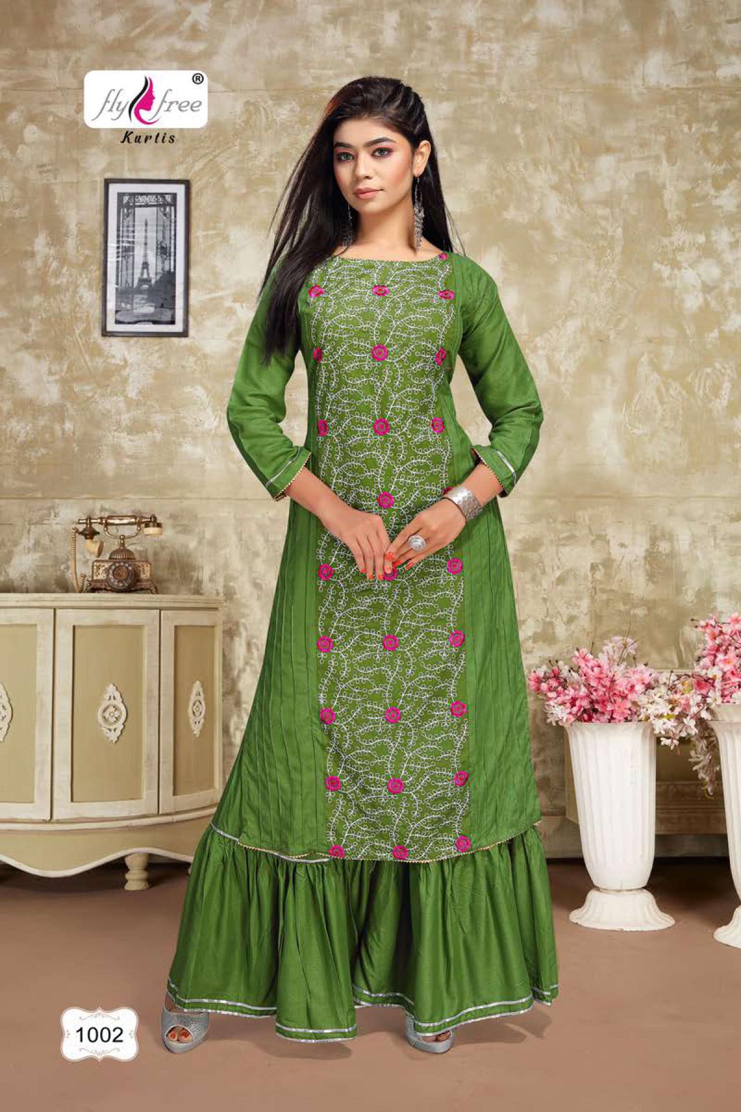 Fly Free Nexa Fancy Festive Wear Rayon Printed Kurti With Sharara Collection